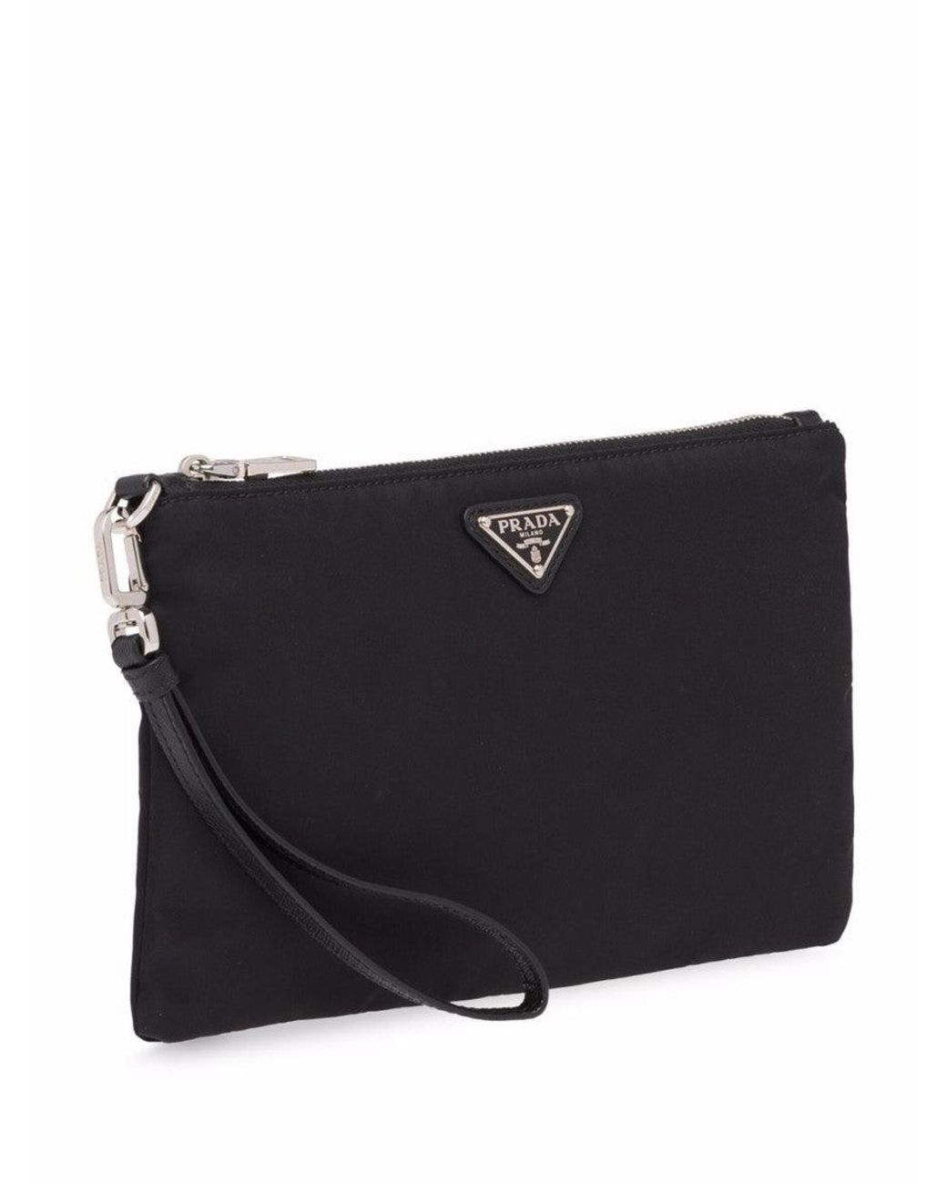 Prada Black Logo Wristlet for men