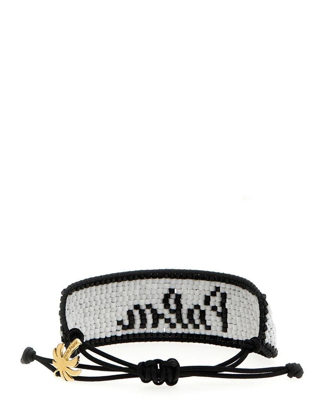 Palm Angels Blackwhite 'Palm Beads' Bracelet
