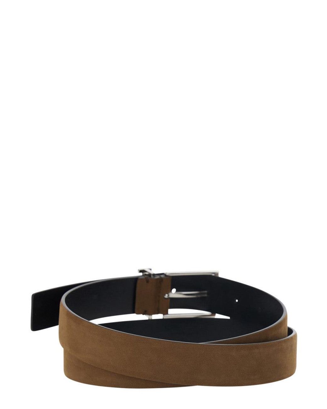 Tom Ford White Textured Buckle Belt for men
