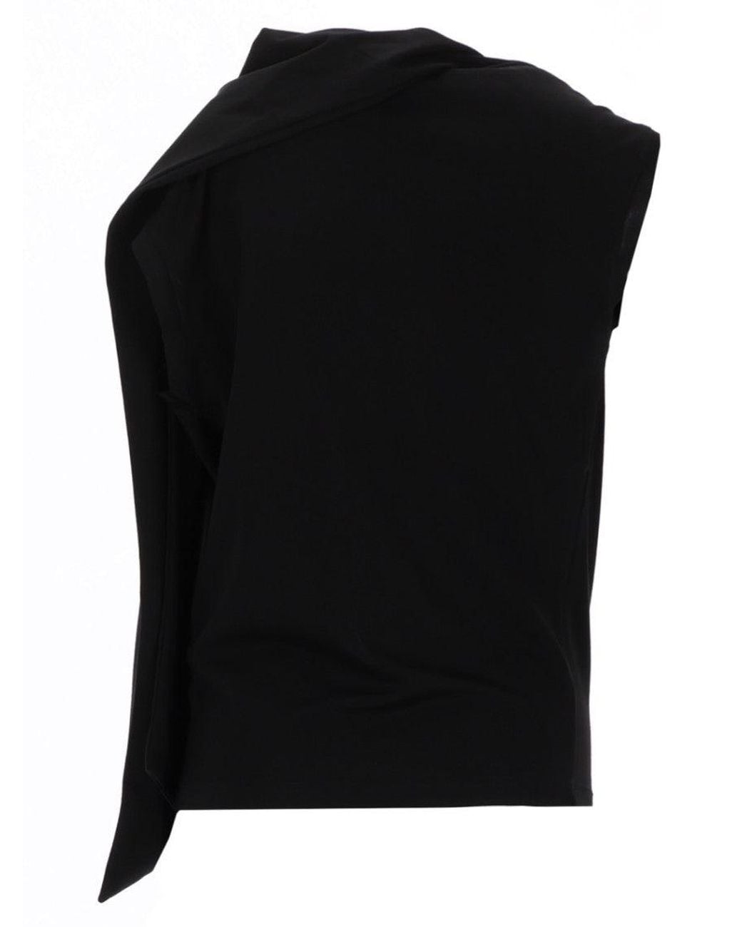 THE GARMENT Black Solid Cowl Neck Top
