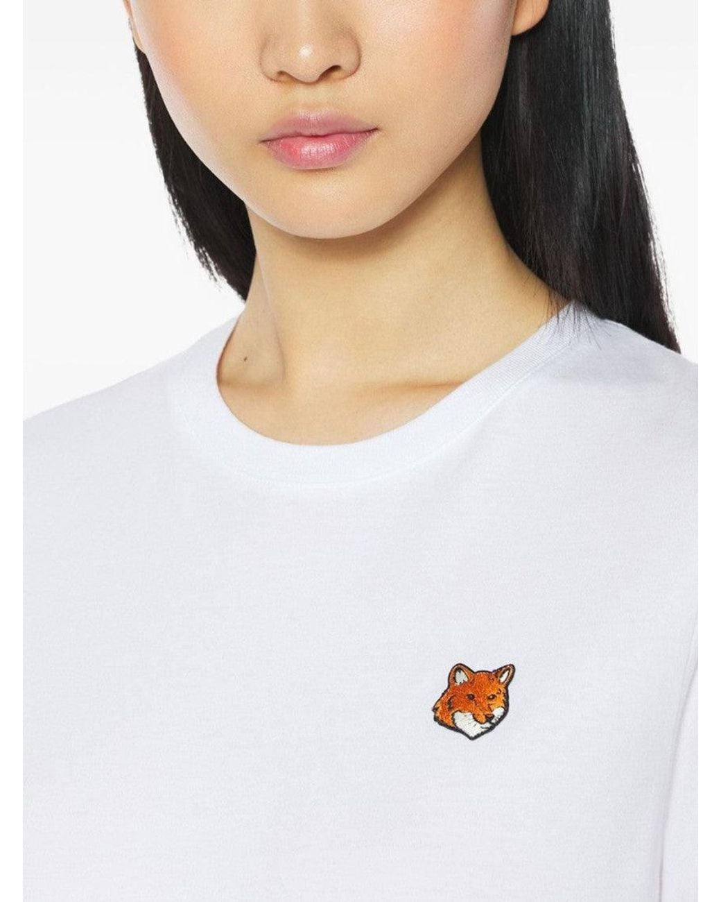 Maison Kitsuné White Fox Head Cotton T-Shirt