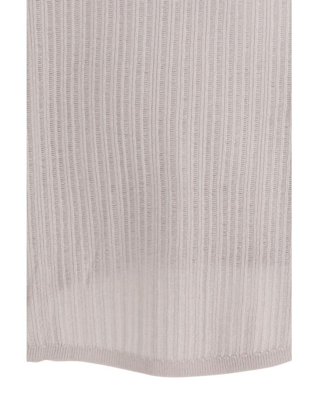 Allude White Boat Neck Sweater