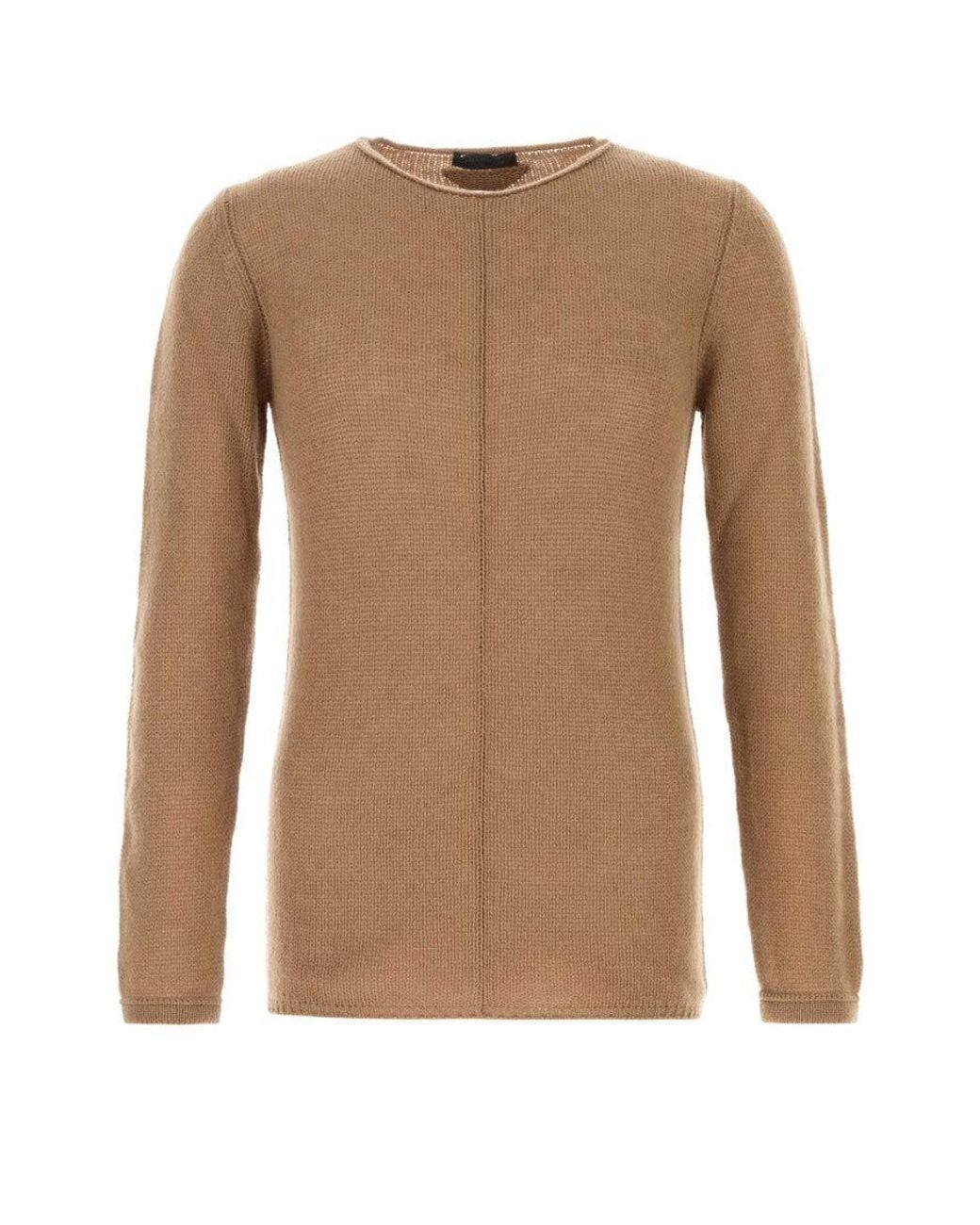 Prada Brown Long Sleeves Cashmere Sweater for men