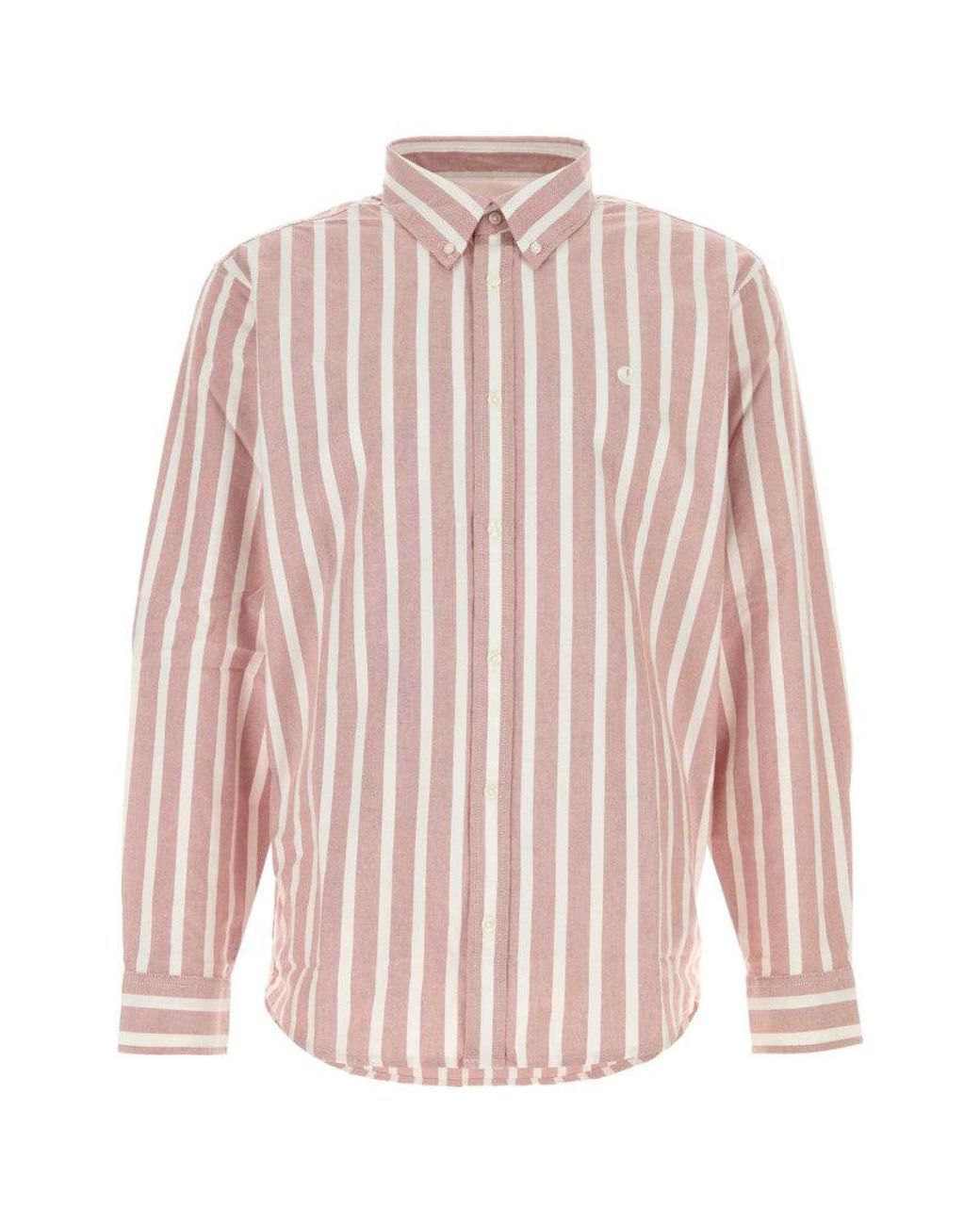 Carhartt Pink Regular Stripes Shirt for men