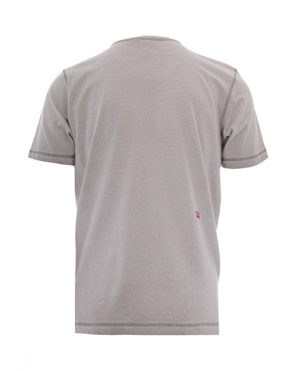 DIESEL Gray Crew Neck T-Shirt for men