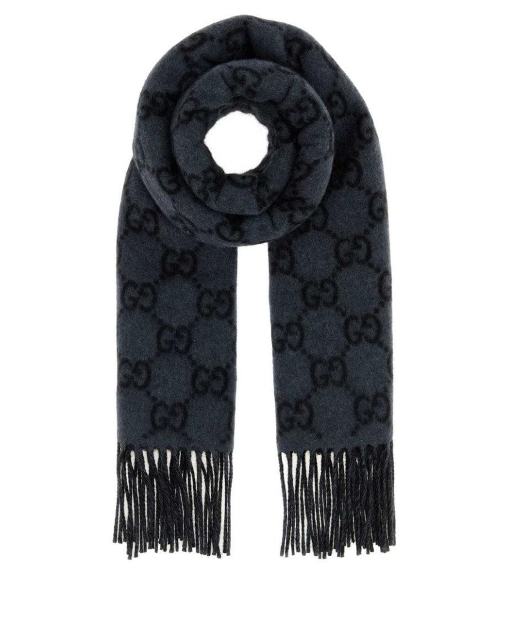Gucci Black Dark Logo Scarf for men