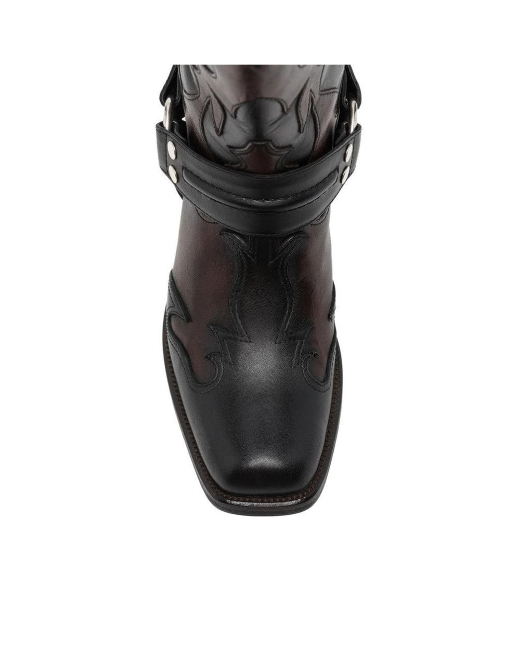 Versace Black Embroidered Texan Boots