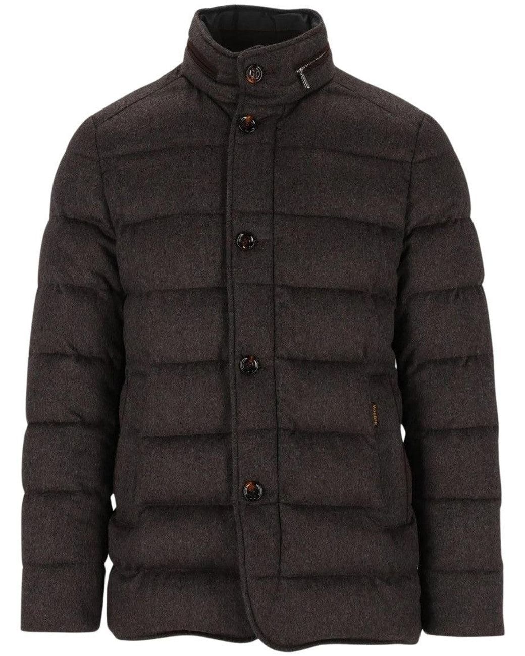 Moorer Black Dark Quilted Jacket for men
