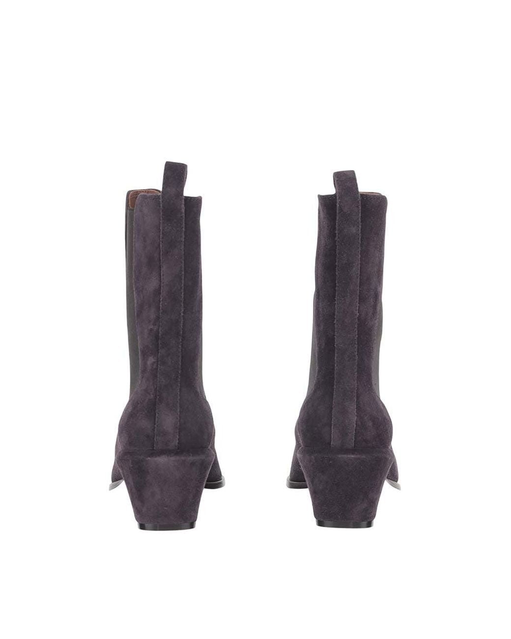 Paris Texas Blue Dark Suede Ankle Boots