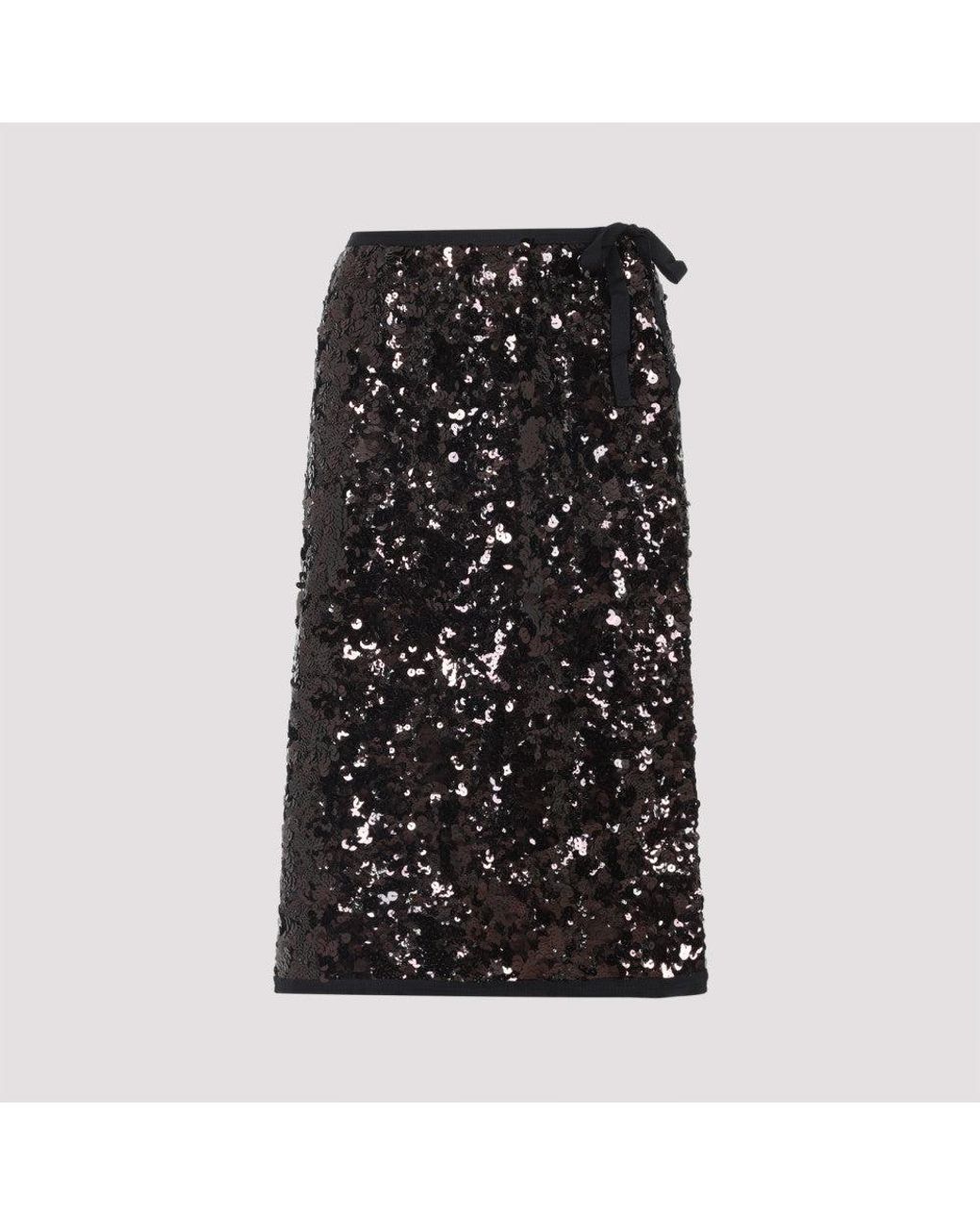Prada Black Polyamide Midi Skirt
