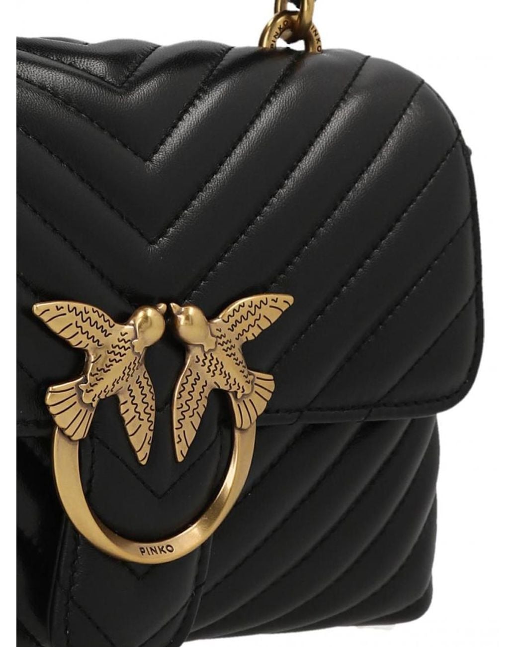 Pinko Black Love Lady Puff Mini Crossbody Bag