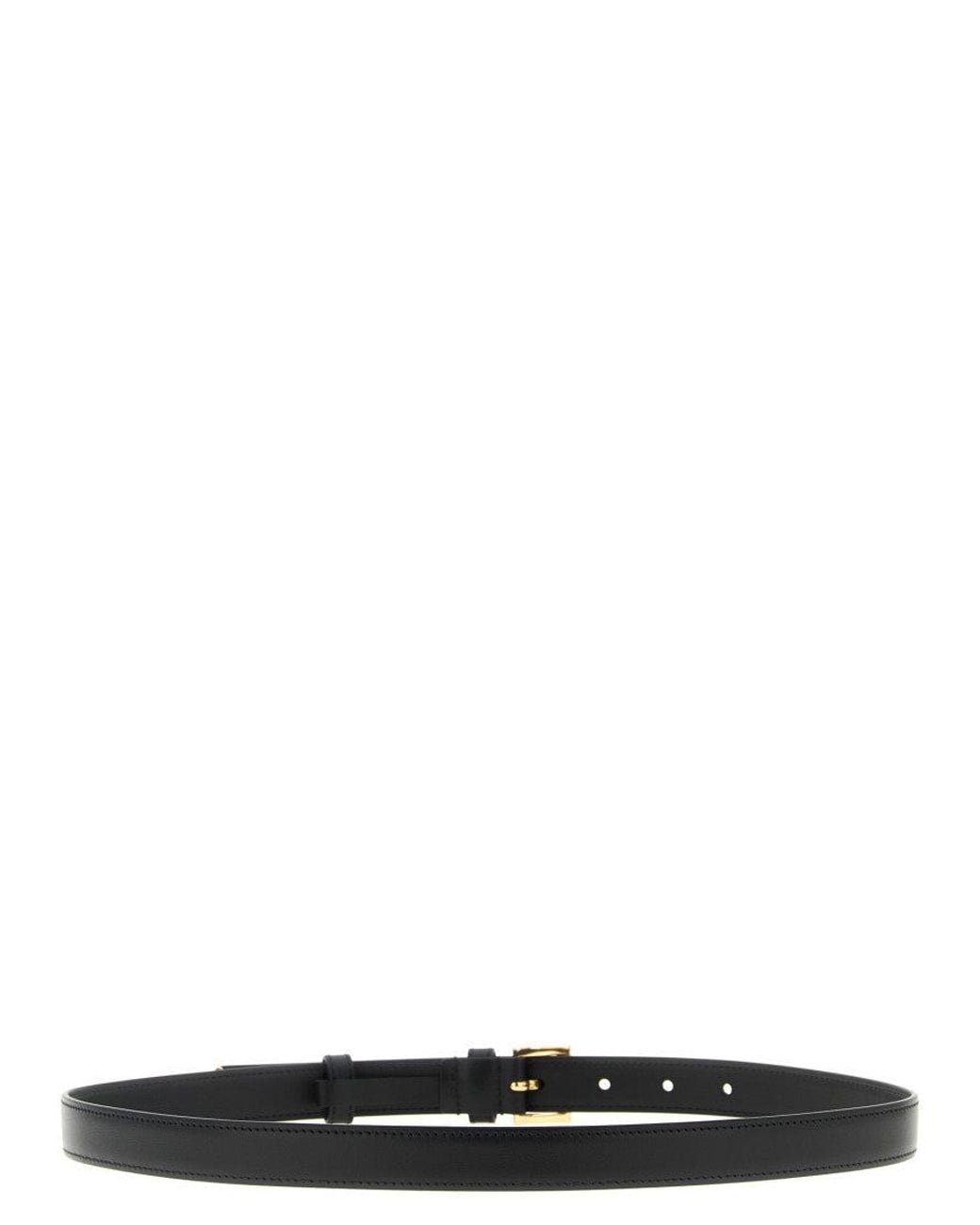 Prada Black Solid Buckle Belt