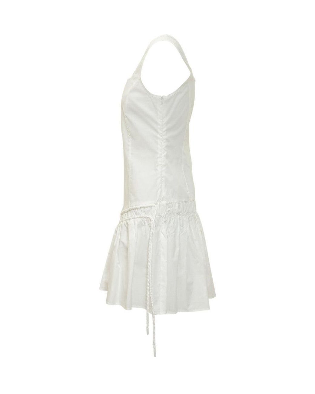 Pinko White Square Neck Mini Dress