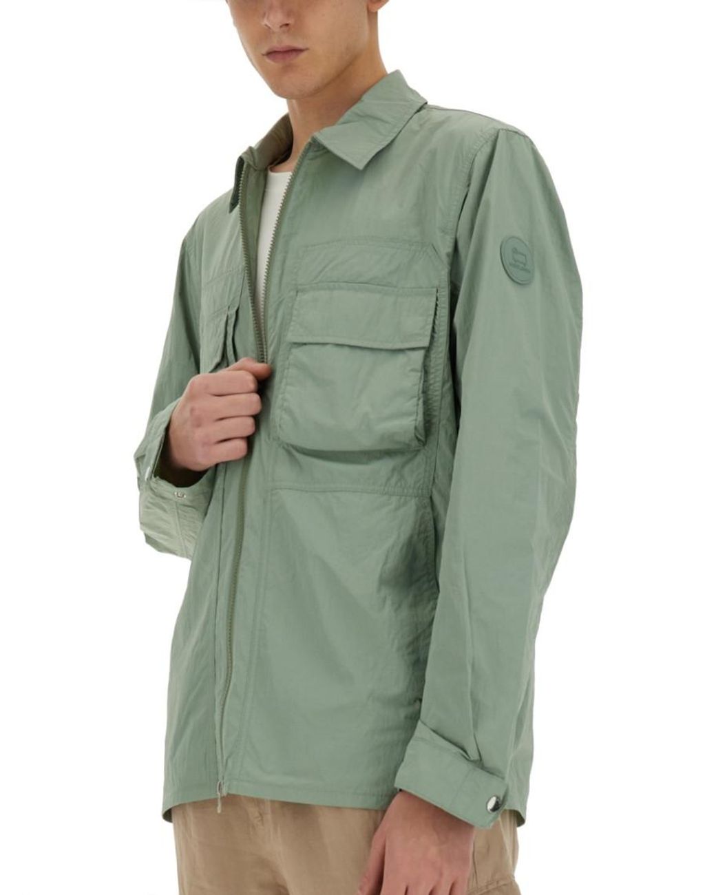 Woolrich Green Zip-Up Jacket for men