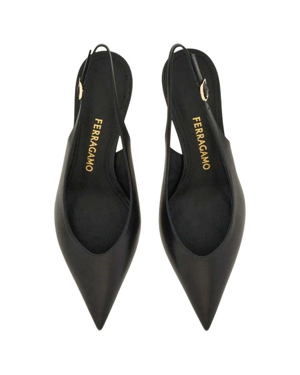Ferragamo Black Leather Pumps