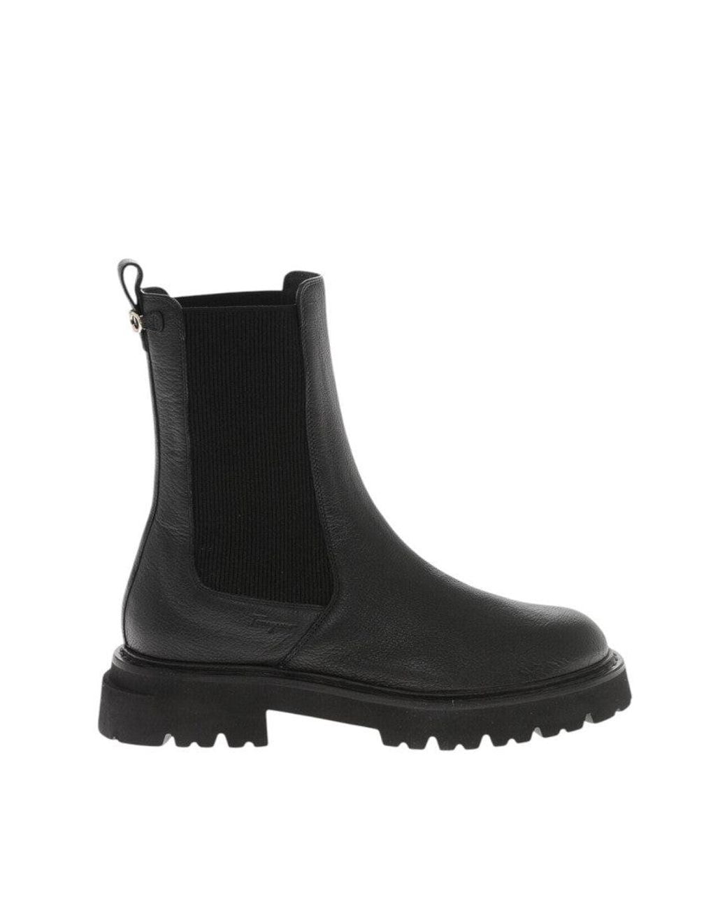 Ferragamo Black Textured Boots