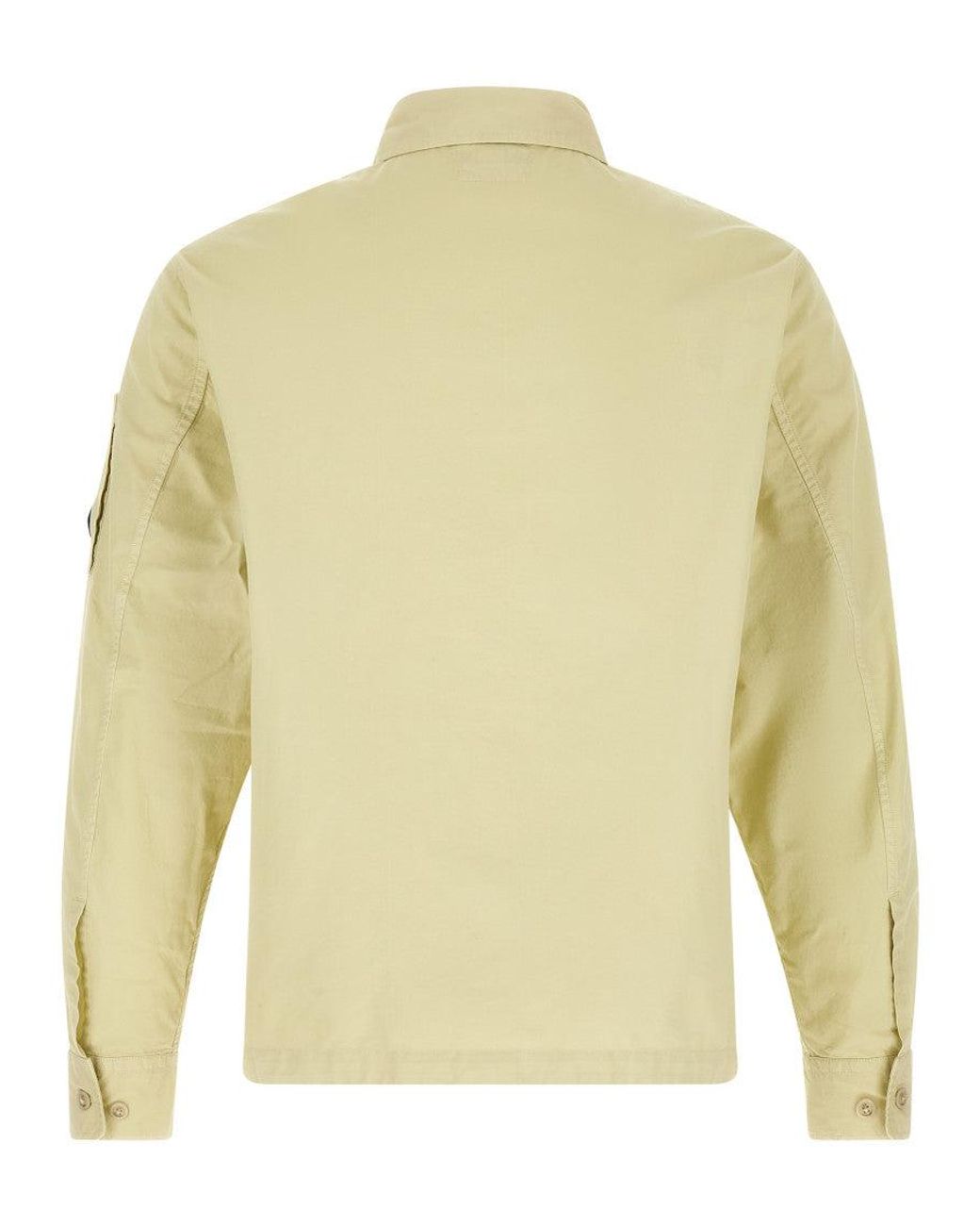 C P Company Yellow Regular Logo Overshirt for men