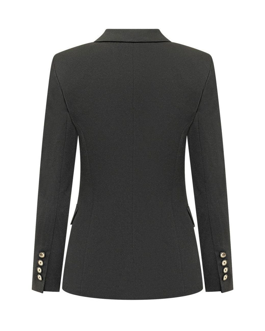 Pinko Black Solid Notched Lapel Blazer