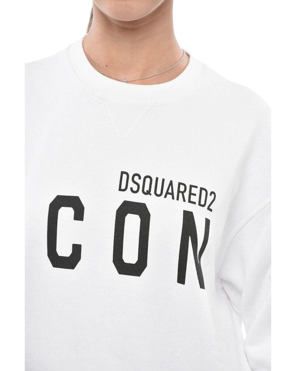 DSquared² White Logo Crew Neck Sweatshirt
