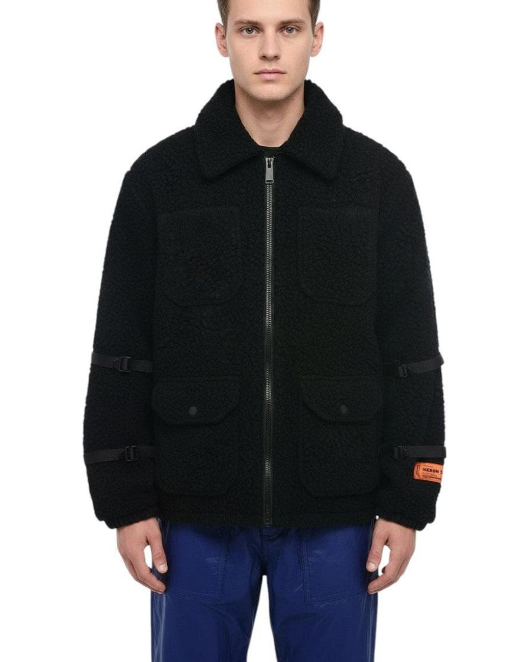 Heron Preston Black Fleece Textured Jacket for men