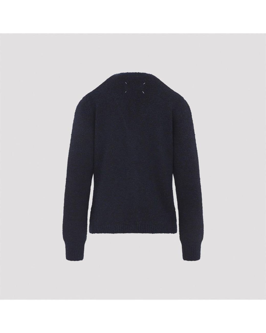 Maison Margiela Blue Virgin Wool Cardigan