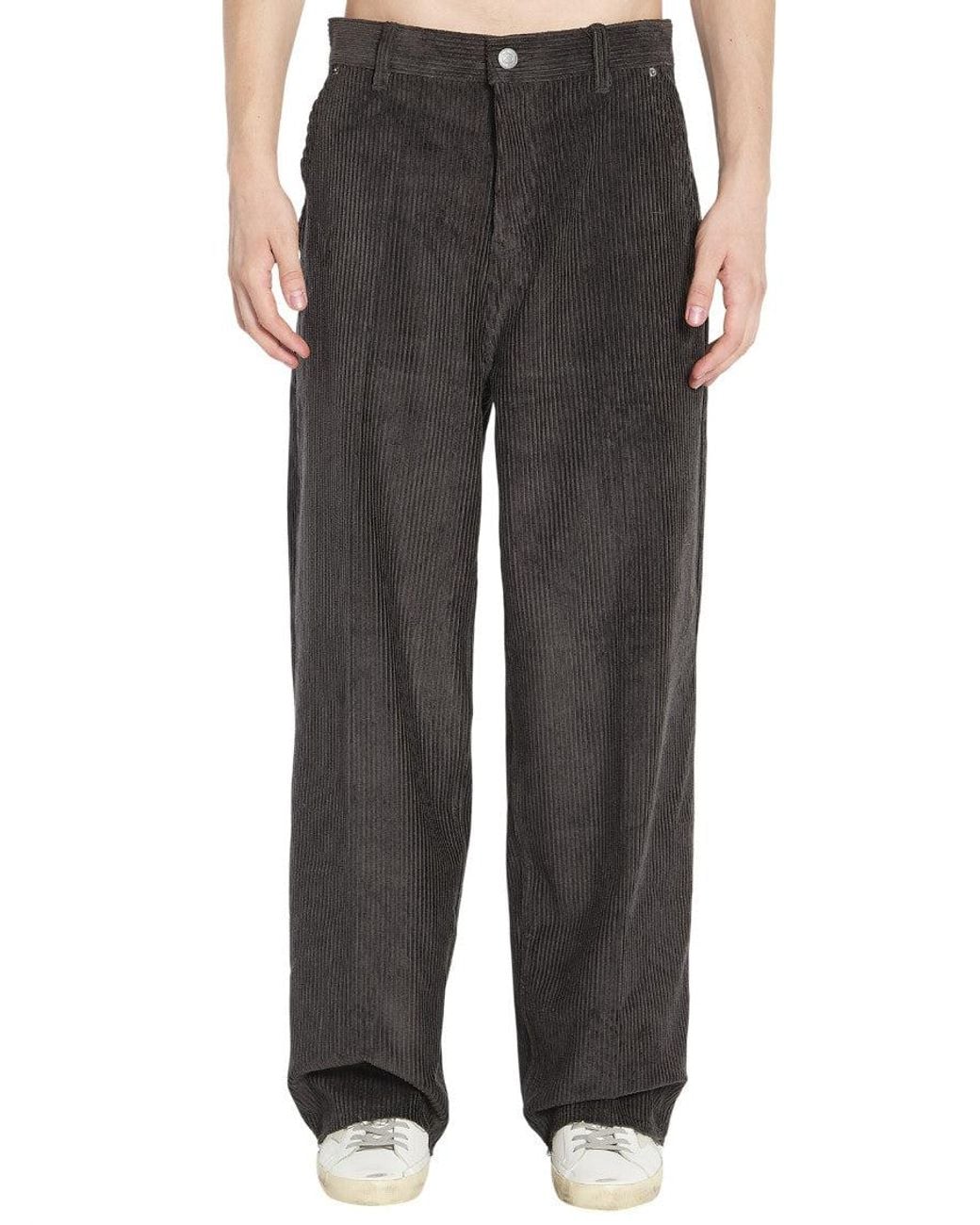 AMI Black Corduroy Trousers for men