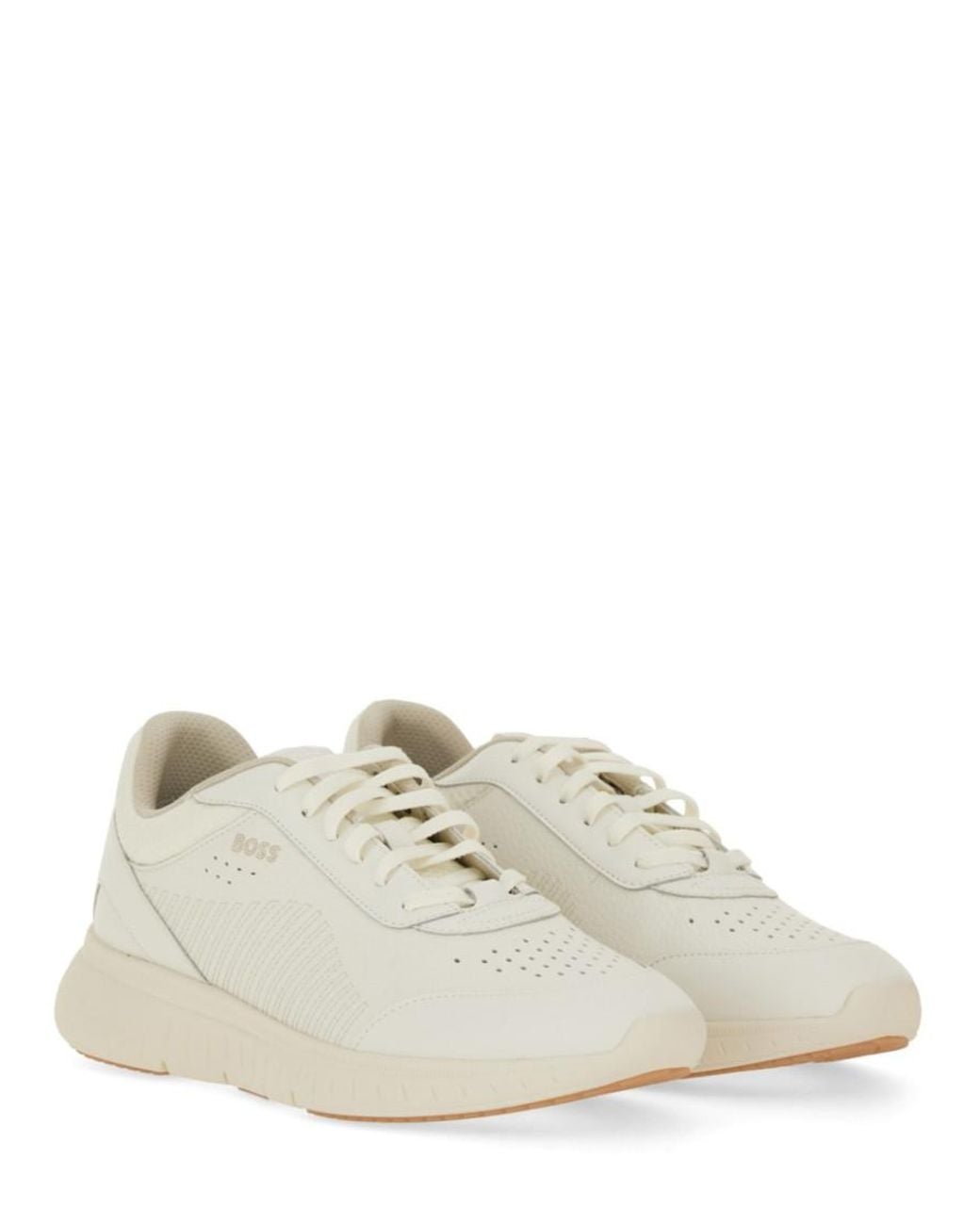 Boss White Solid Titanis Sneakers for men