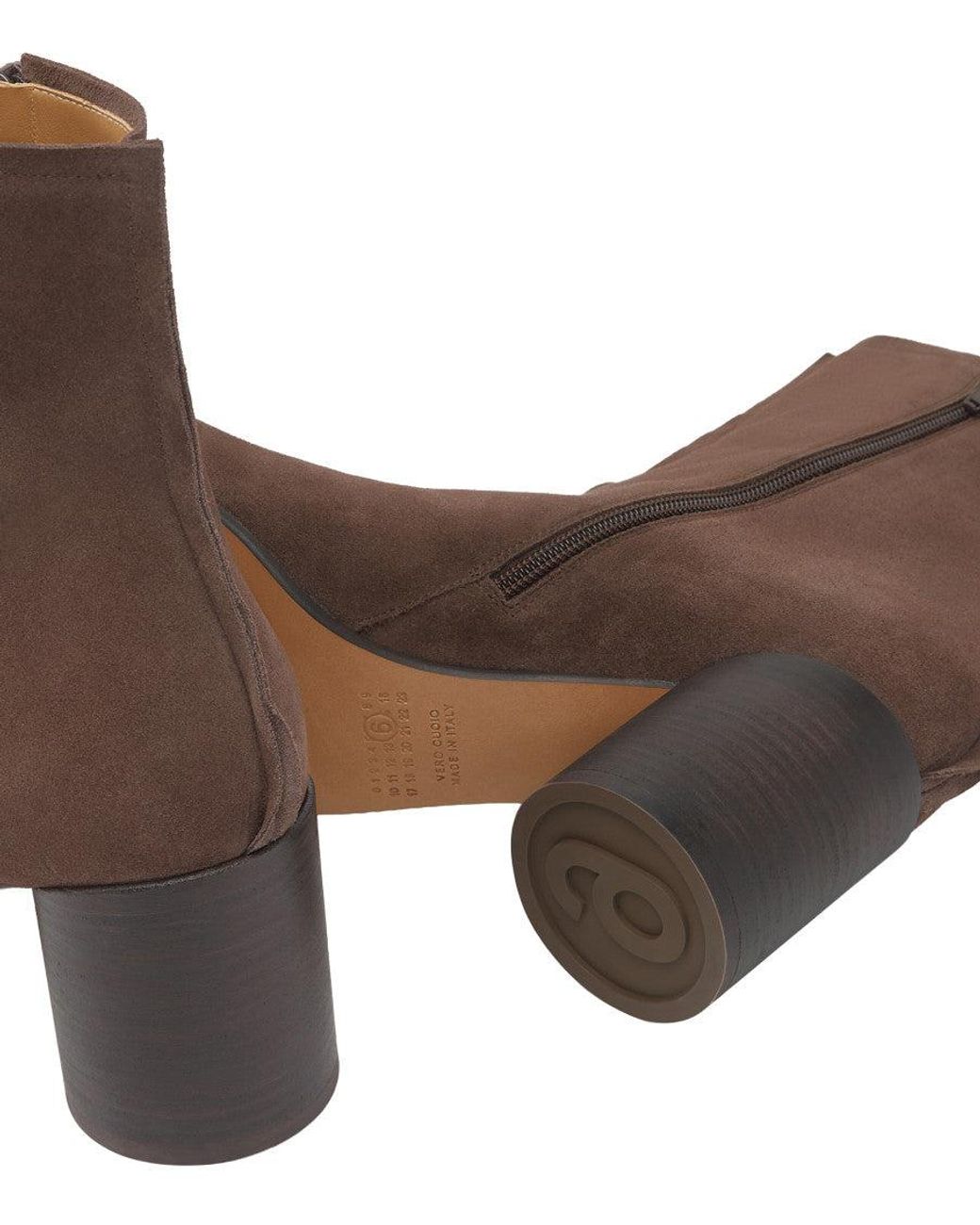 MM6 by Maison Margiela Brown Leather Ankle Boots