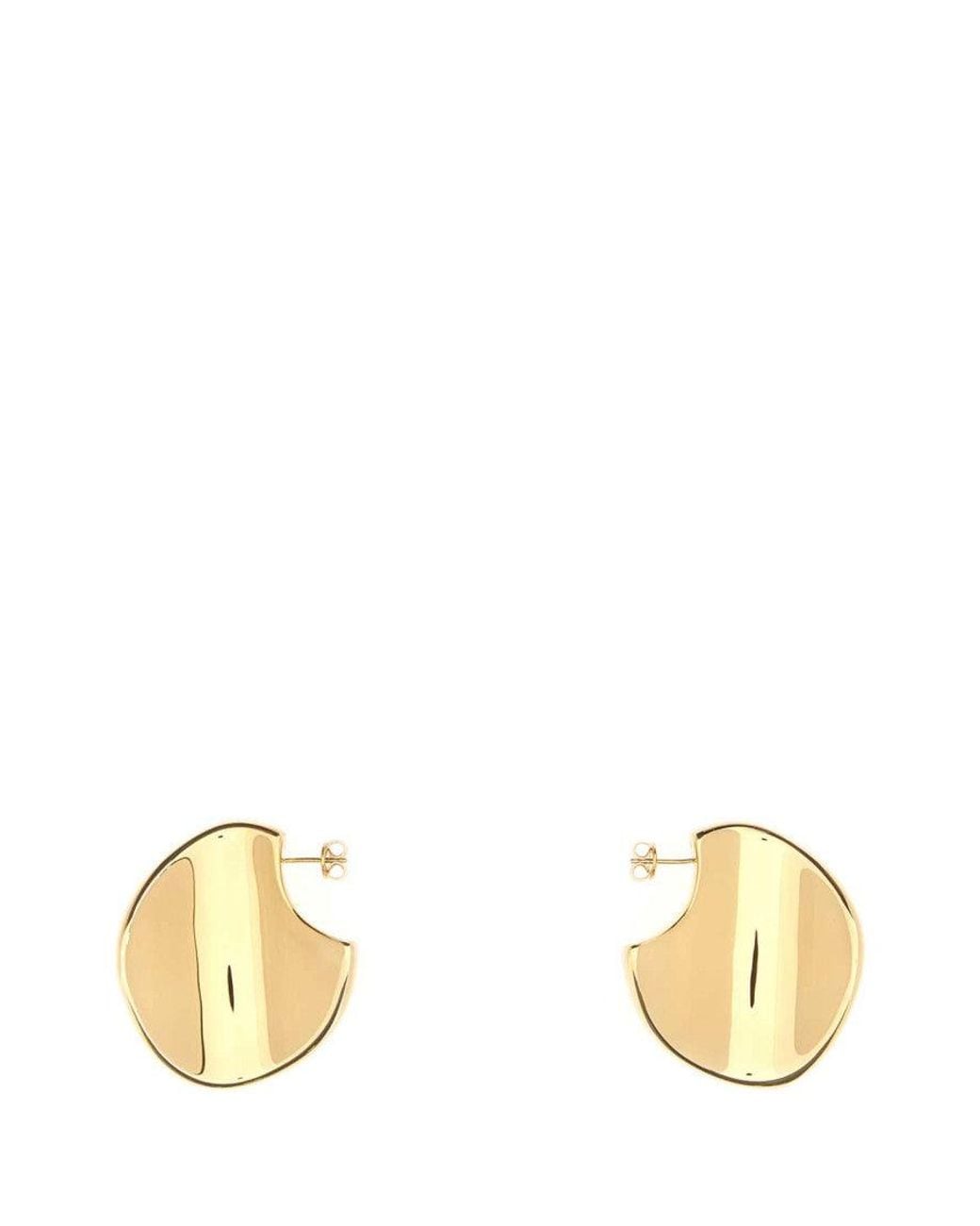 Bottega Veneta Metallic Golden Stud Earrings