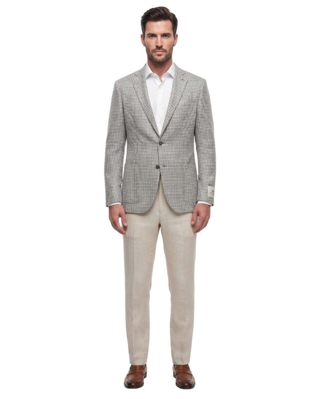 Corneliani Gray Notched Lapel Blazer for men