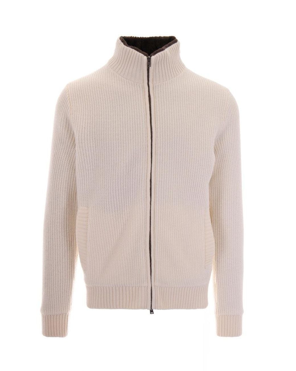 Herno Pink Off Knitted Cardigan for men