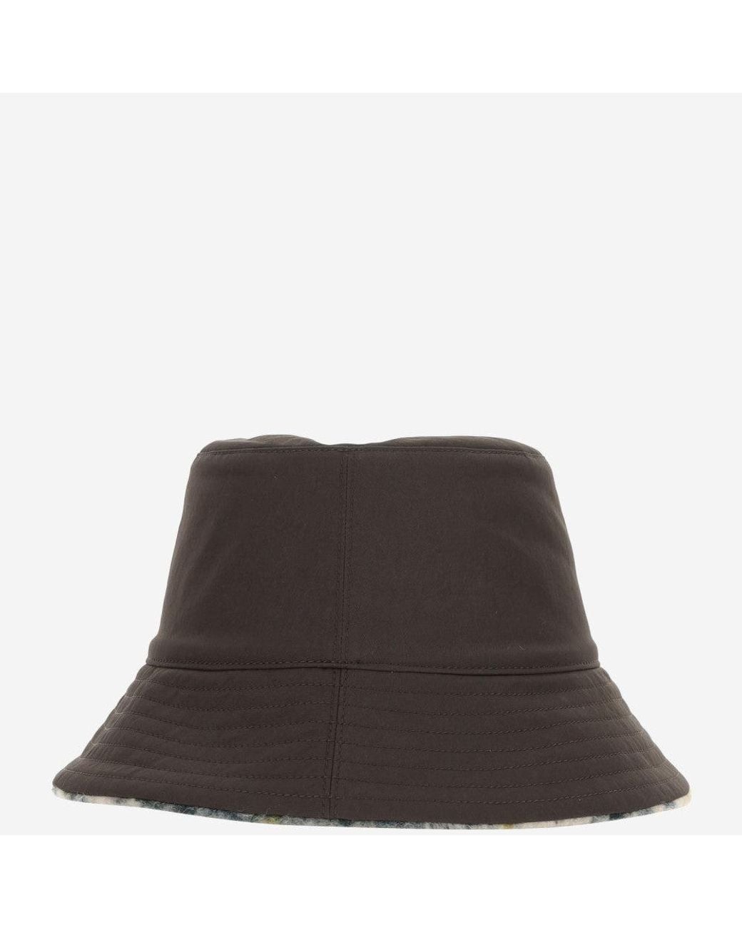 Burberry Brown Reversible Fleece Check Bucket Hat