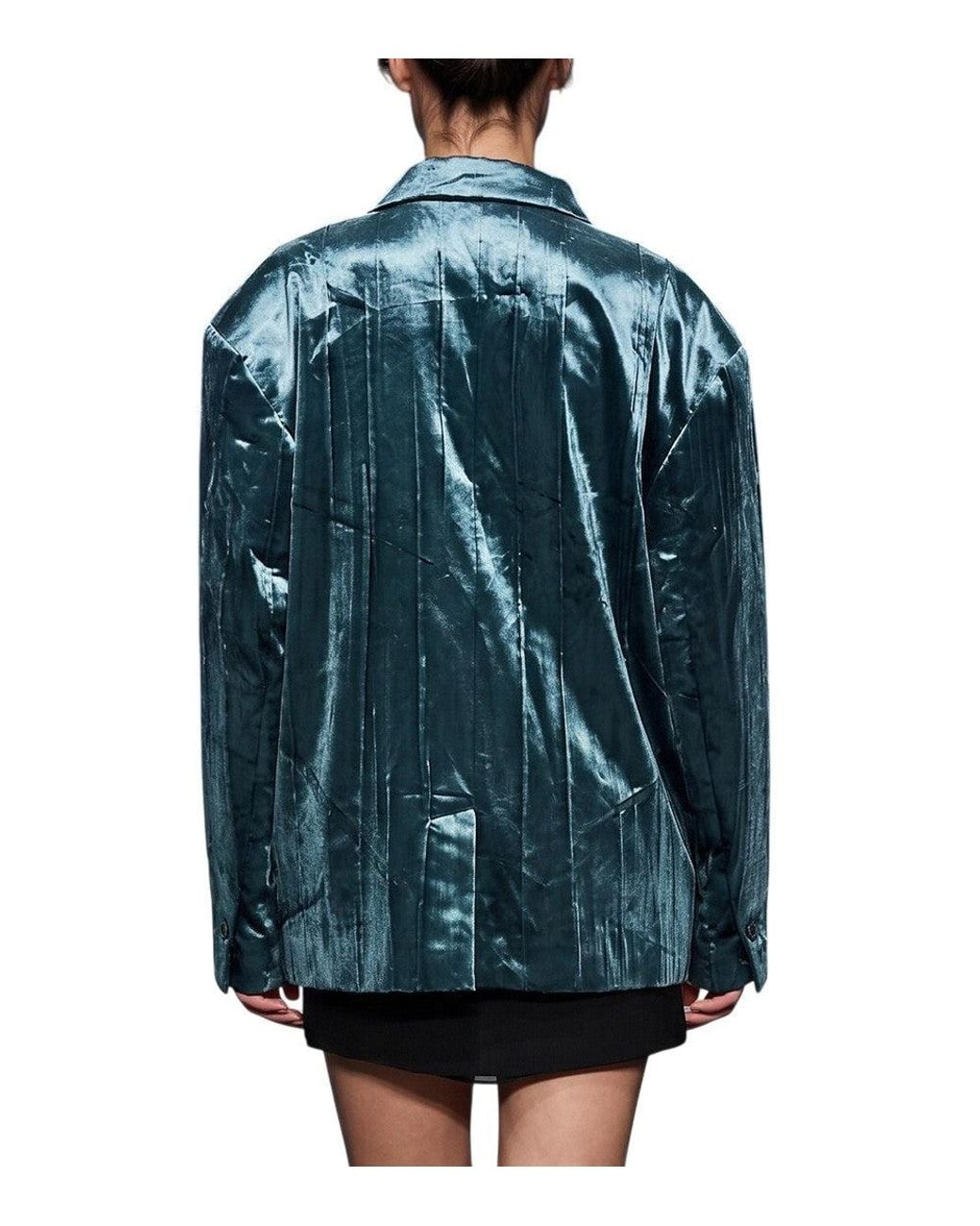 DSquared² Green Solid Notched Lapel Blazer