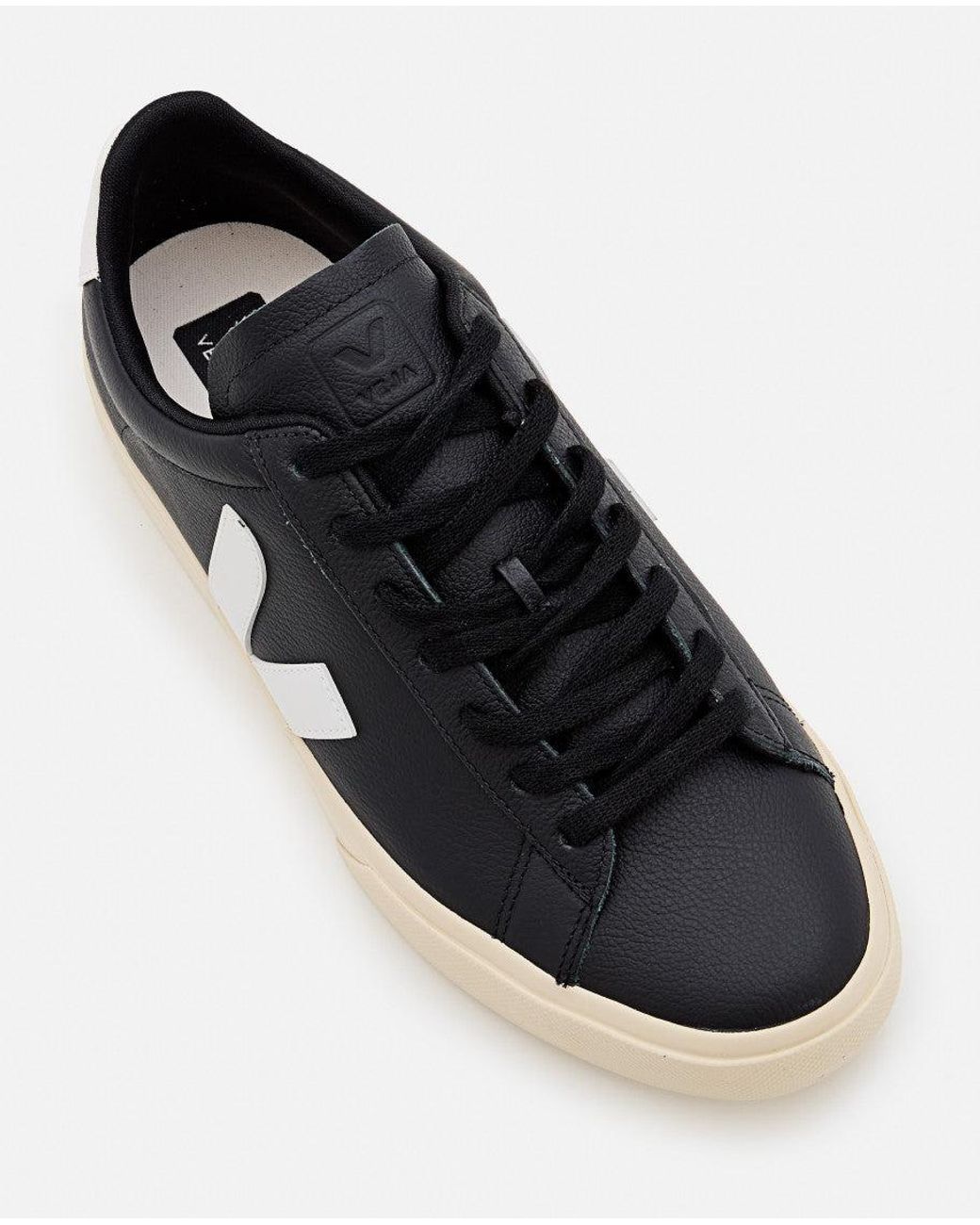 Veja Black Campo Leather Sneakers for men