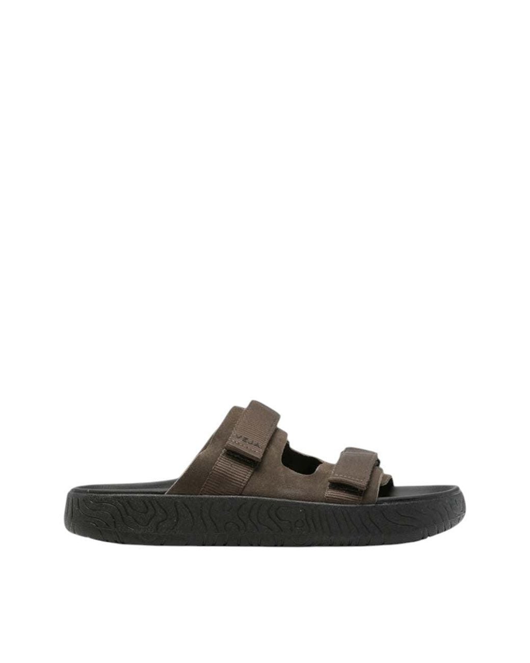 Veja Brown Velcro-Strap Sandals for men