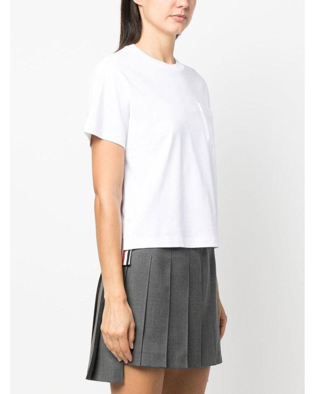 Thom Browne White Boxy Fit T-Shirt