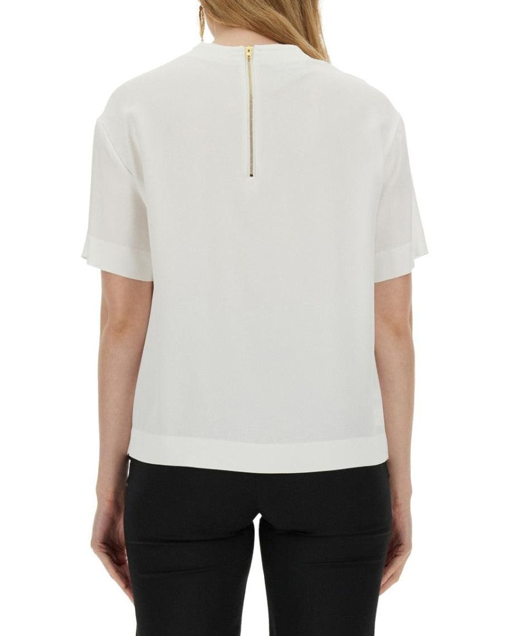 Moschino White Graphic Crew Neck T-Shirt