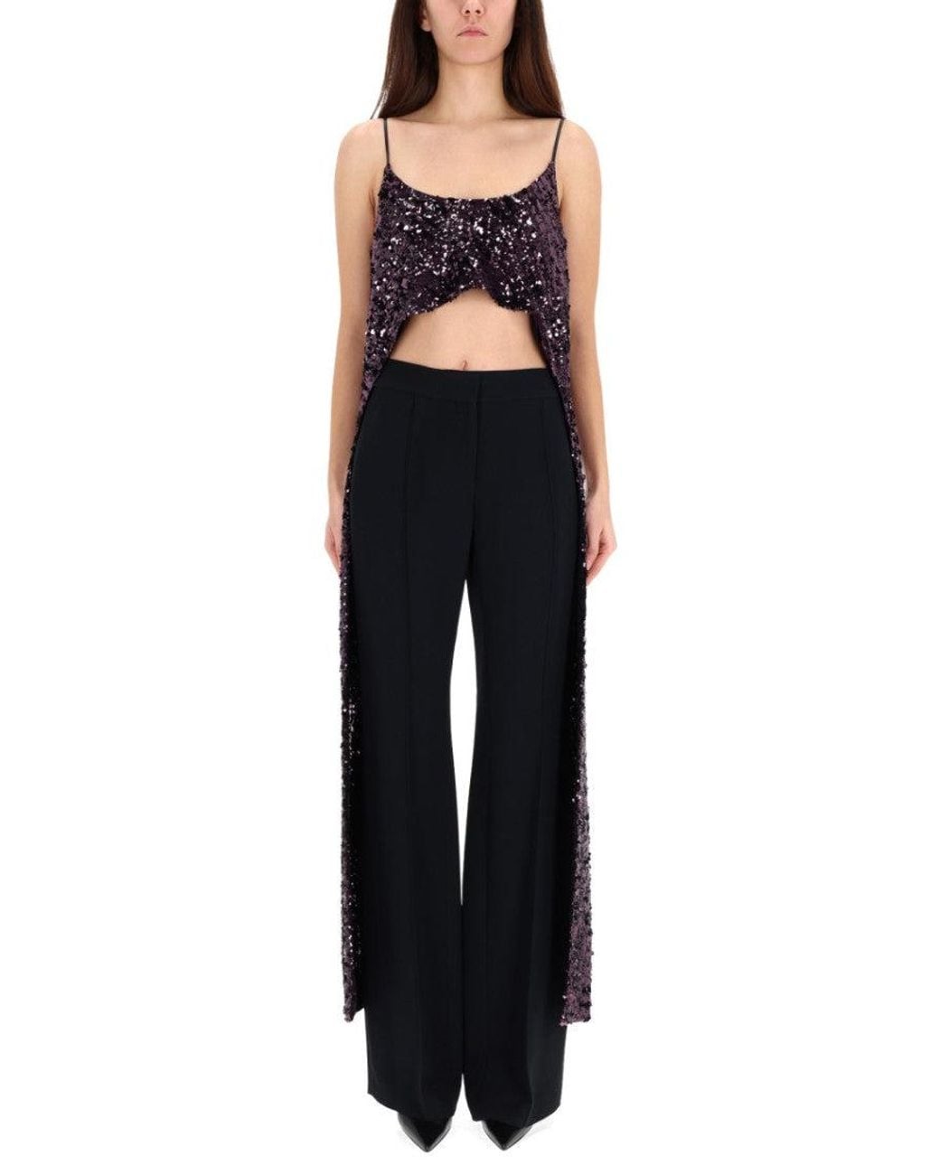 Rabanne Black Embellished Scoop Neck Dress
