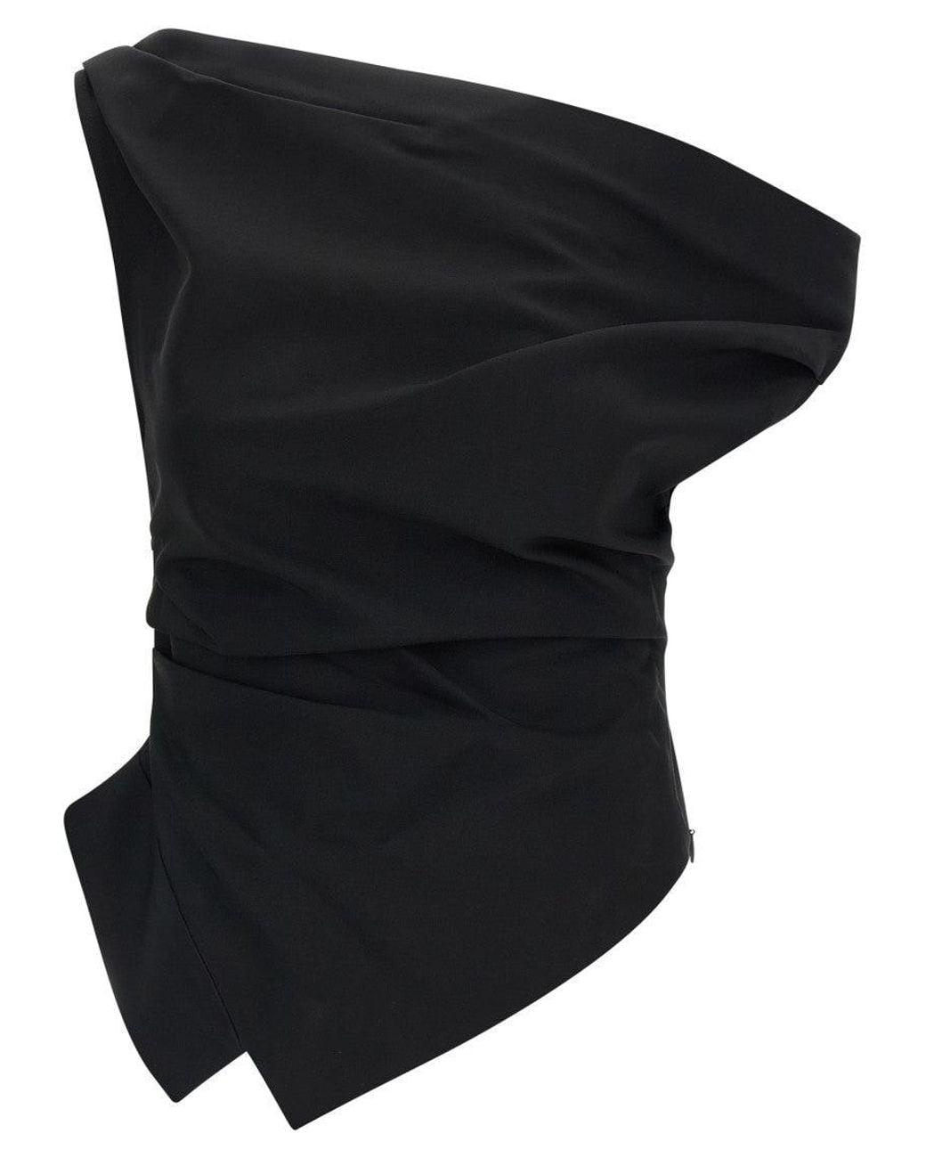 Rohe Black Solid One Shoulder Top