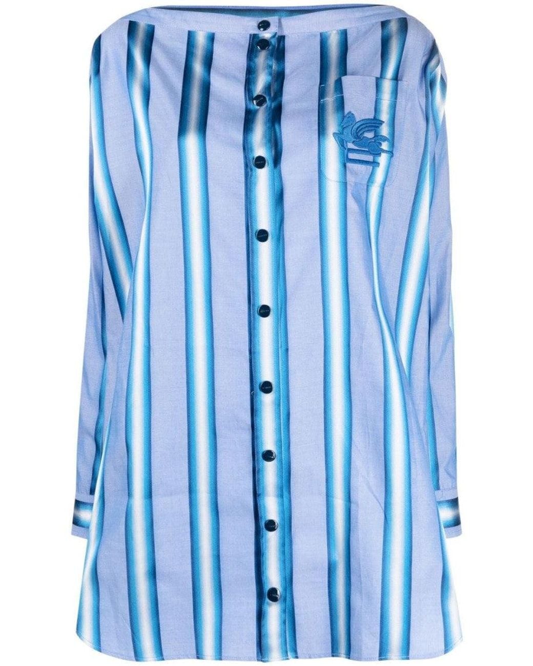 Etro Blue Striped Mini Dress