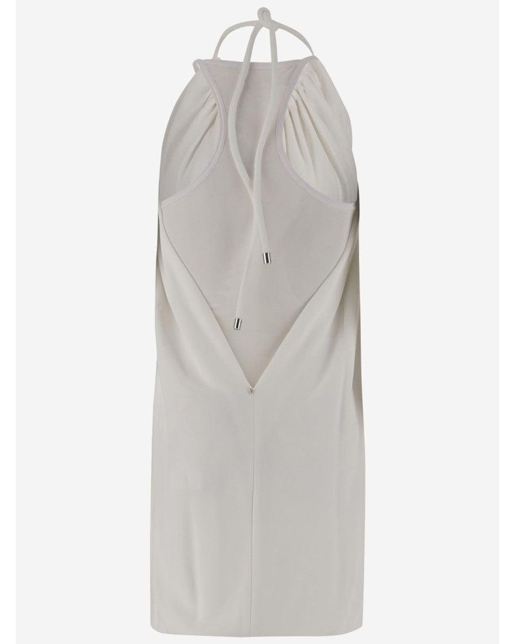 Sportmax White Long Viscose Mini Dress