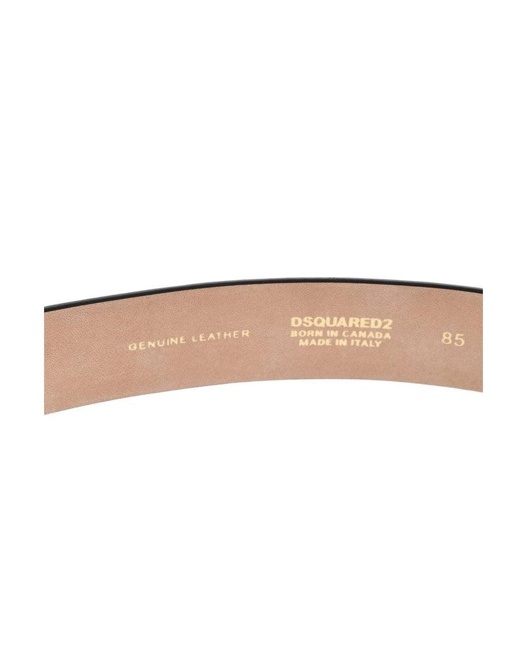 DSquared² Black Logo Textured Belt
