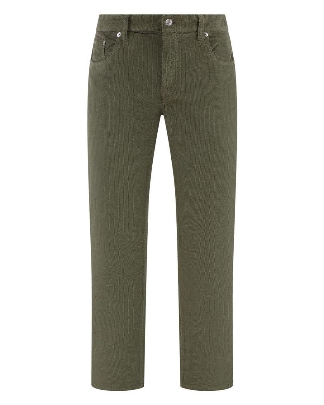 Department 5 Green Straight Corduroy Trousers for men