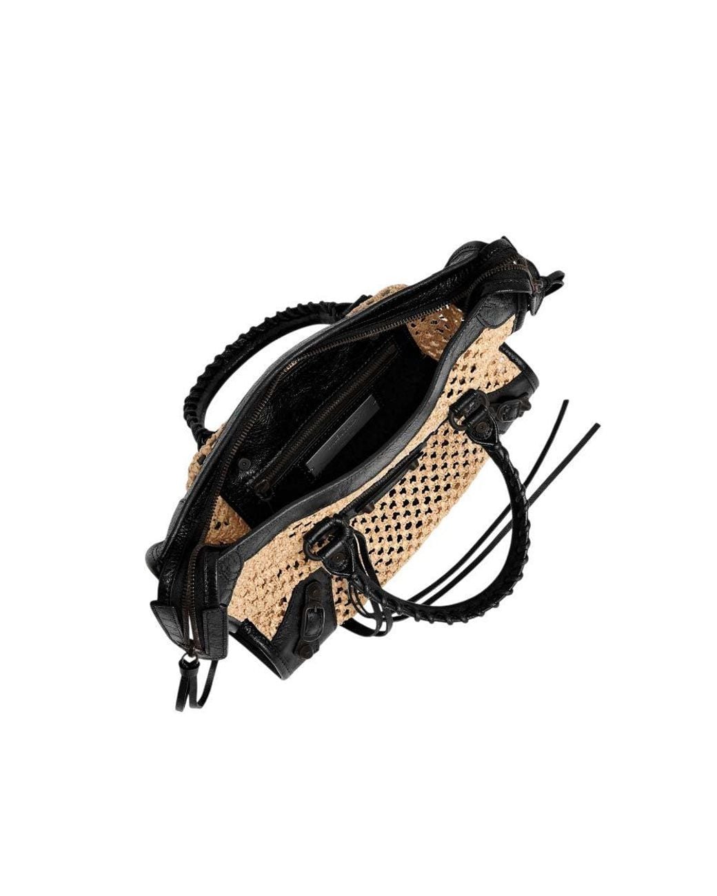 Balenciaga Black Natural Le City Small Satchel