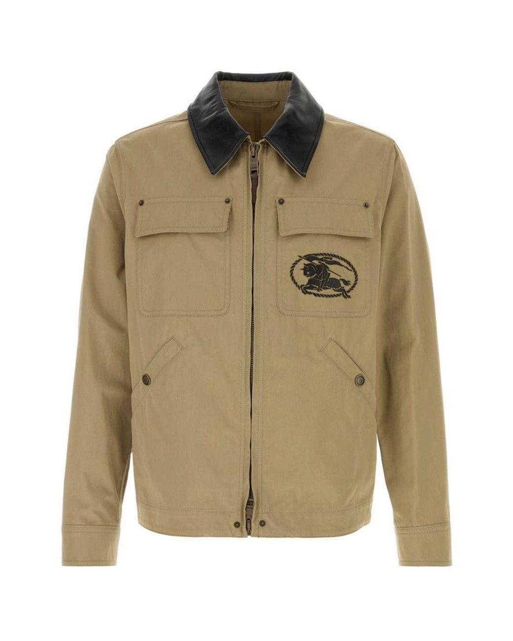 Burberry Green Shirt Collar Jacket for men