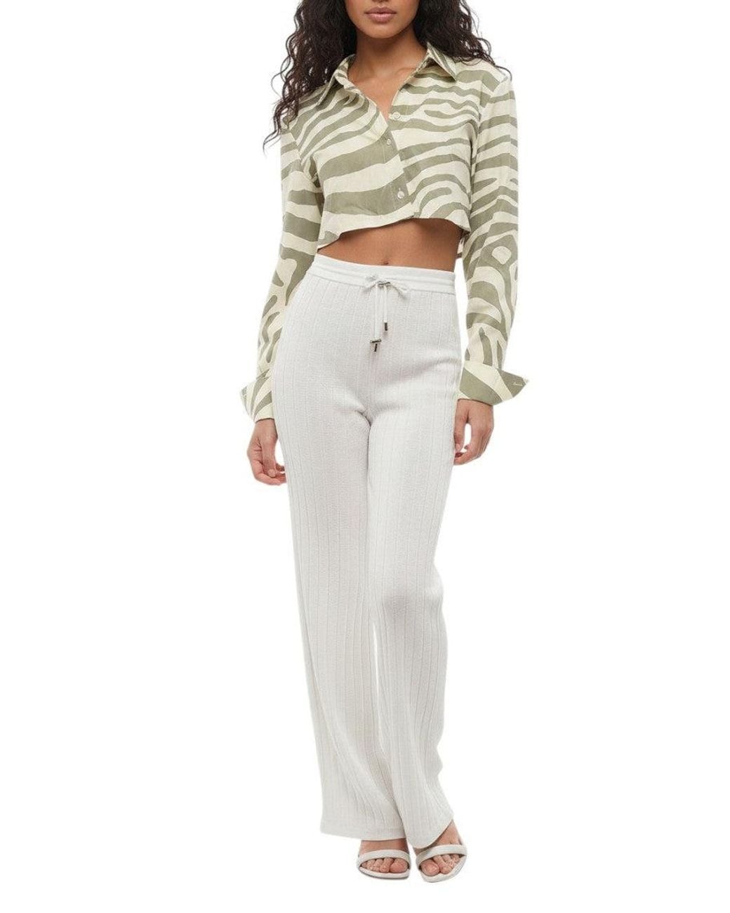 Balmain White Flared Drawstring Pants
