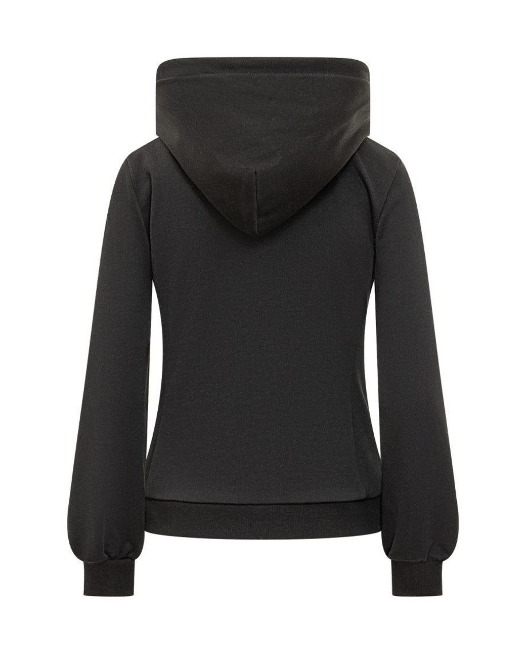 Moncler Black Zip-Up Sweatshirt With Quilted Hood