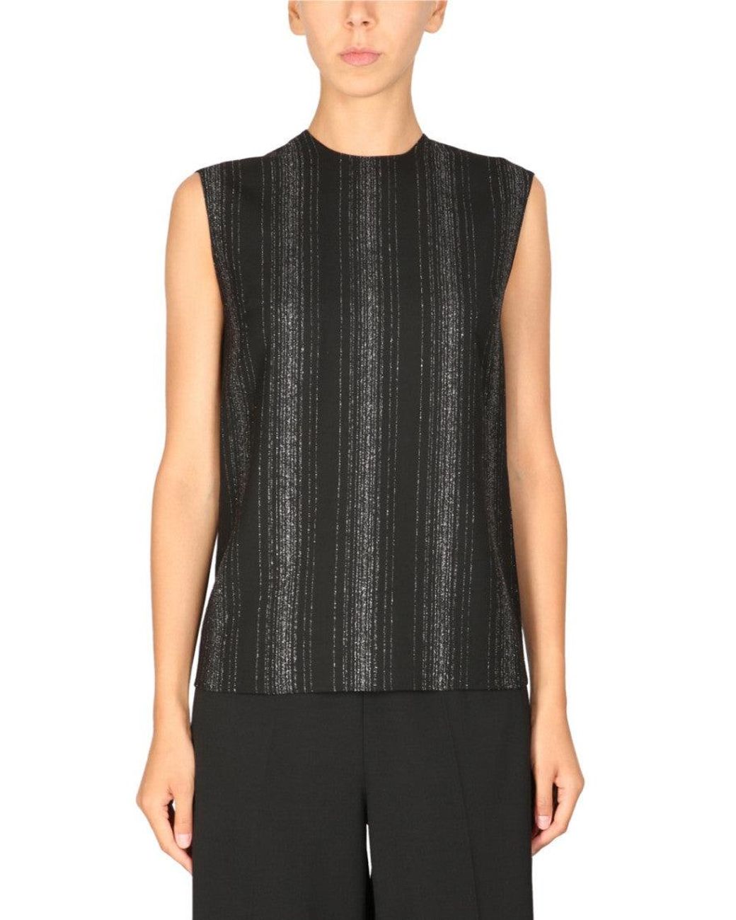Stella McCartney Black Stripes Round Neck Top