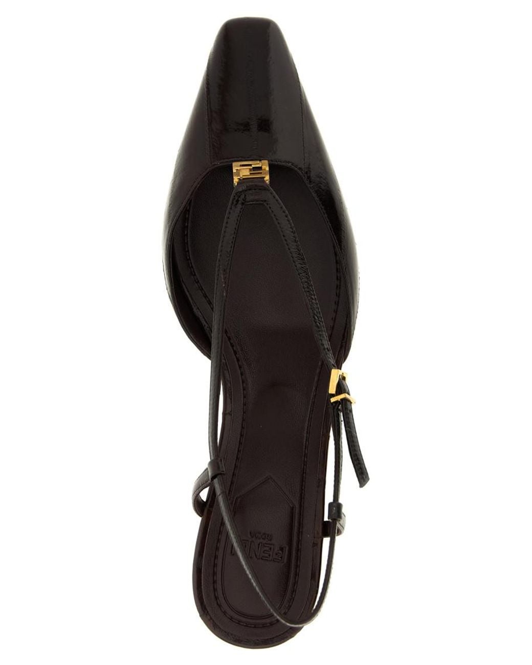 Fendi Black Ffold' Slingback