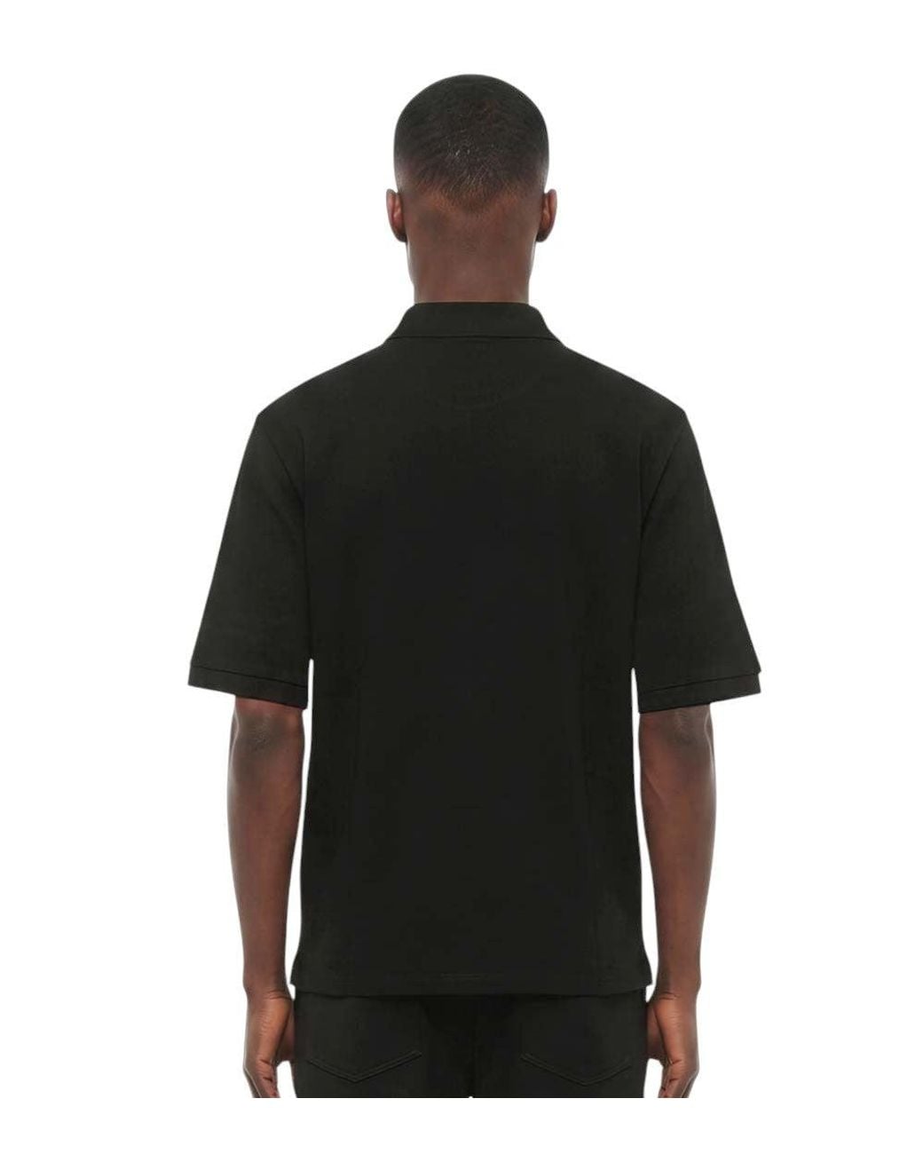 Neil Barrett Black Loose Shirt Collar Polo for men